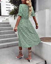 Outback Pocketed Floral Smocked Midi Dress Ins Street